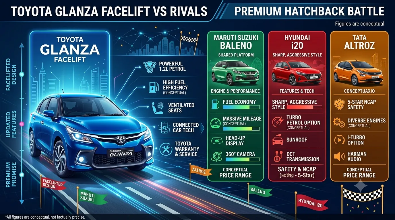 Toyota Glanza Facelift vs Rivals: Which Hatchback Should You Buy? — illustrative featured image